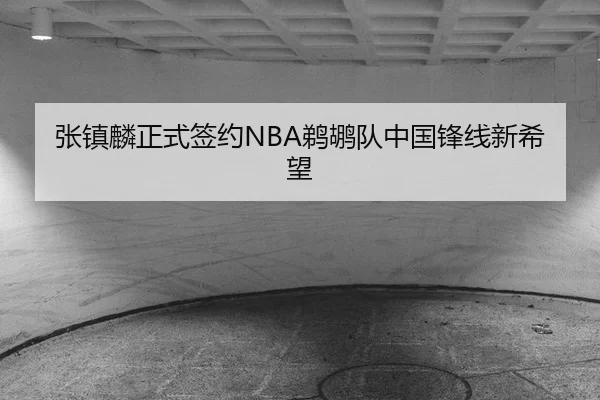 张镇麟正式签约NBA鹈鹕队中国锋线新希望